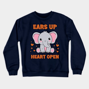 Ears Up Heart Open Crewneck Sweatshirt